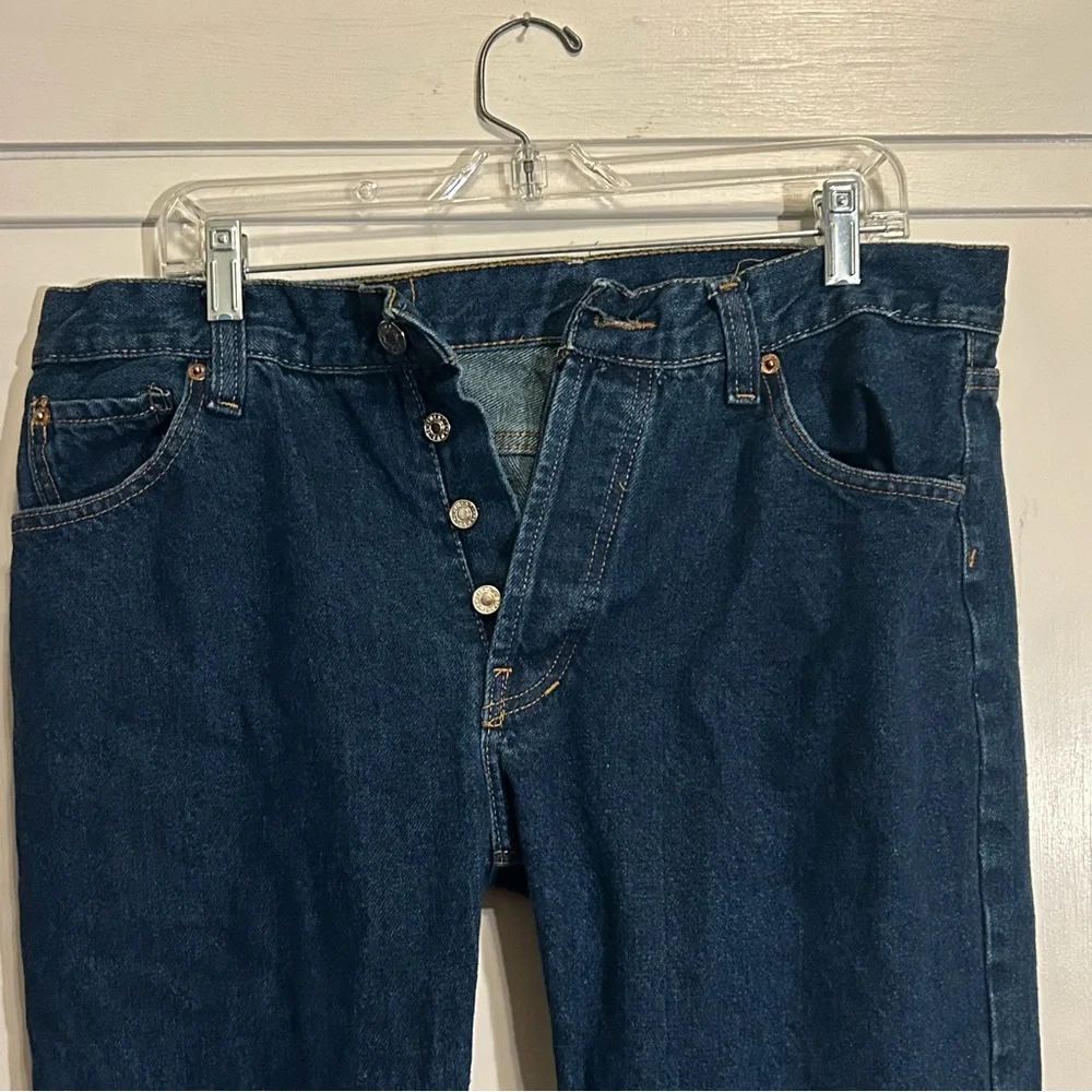 Levi's Button Fly 501 Men's Straight Leg 36x32 Blue Denim Jeans